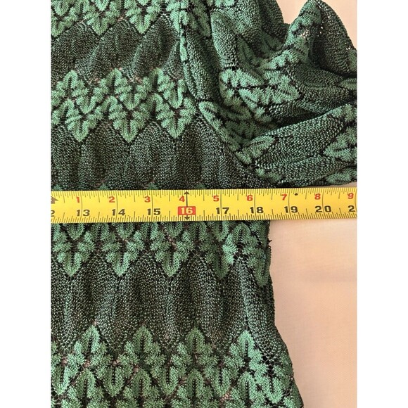 FREE PEOPLE Simone Mock Neck Lace Dress Women Med Green Bell Long Sleeve BOHO - Picture 10 of 11